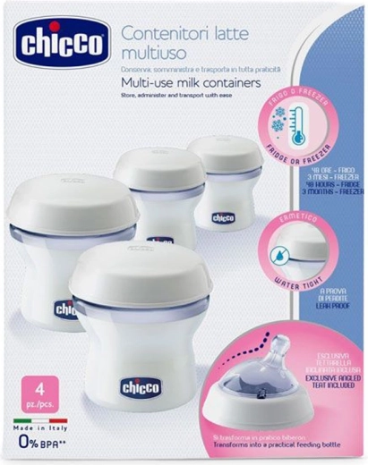 Δοχεία αποθήκευσης μητρικού γάλακτος Chicco Natural Feeling 4 τεμ.