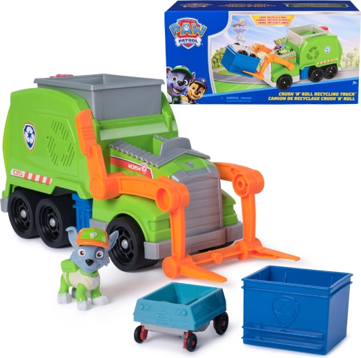 Paw Patrol όχημα ανακύκλωσης Crush ’N’ Roll με φιγούρα Rocky eco