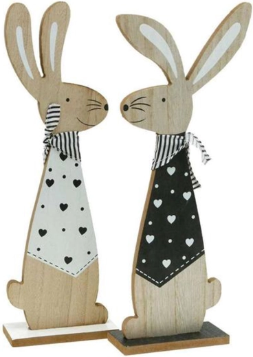 Ξύλινο διακοσμητικό Λαγός Glamour 11 × 33 cm