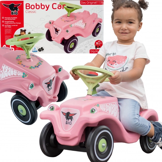 Περπατούρα-αυτοκινητάκι BIG Bobby Car Classic Flower ροζ