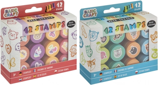 Χαρούμενες σφραγίδες Basic Craft αυτομελανούμενες 12 τεμ.