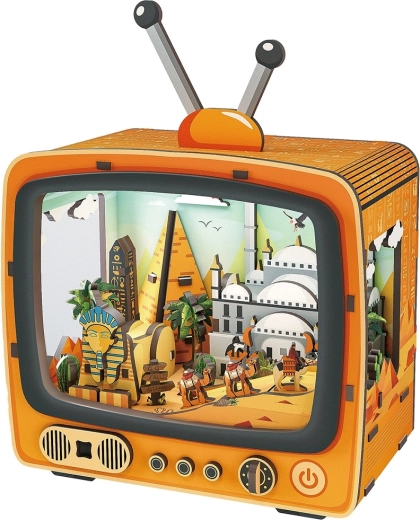 2Kids Toys 3D ξύλινο παζλ/συναρμολογούμενο ρετρό TV με αιγυπτιακή σκηνή