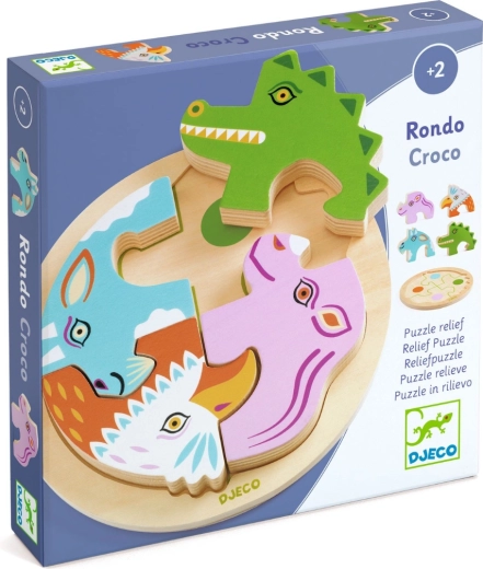 DJECO ξύλινο ένθετο παζλ rondo croco