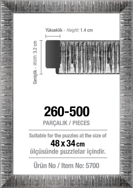 Κορνίζα για παζλ 48 × 34 cm ασημί