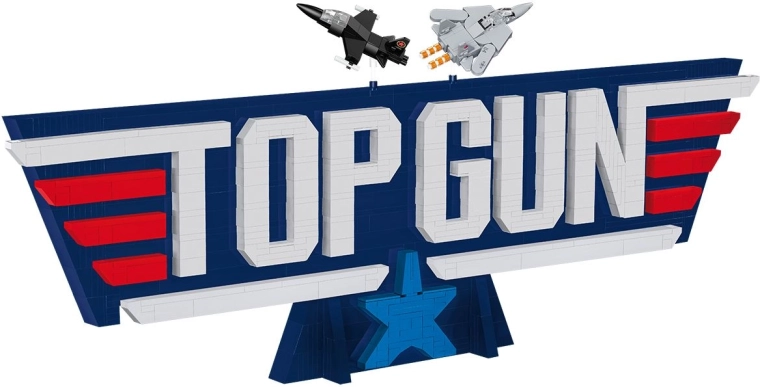 Εμβληματικό τρισδιάστατο λογότυπο Top Gun ως διακοσμητικό έκθεσης