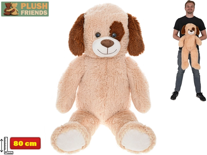 Λούτρινος σκύλος Plush Friends 80 cm ανοιχτό καφέ