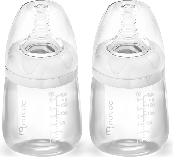 Μπιμπερό Nukido από PP με δυναμικές θηλές 180 ml - 2 τεμ.