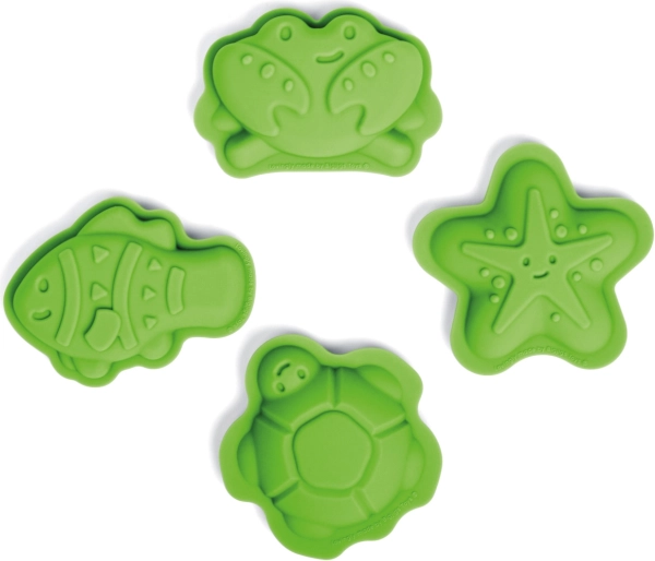 Πράσινες σιλικονούχες φόρμες για άμμο BIGJIGS TOYS Meadow