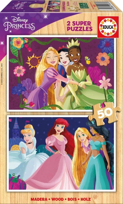 Ξύλινα παζλ DISNEY πριγκίπισσες 2×50 κομμάτια
