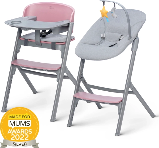 Σετ Kinderkraft Select καρεκλάκι φαγητού Livy aster pink με ρηλάξ Calmee
