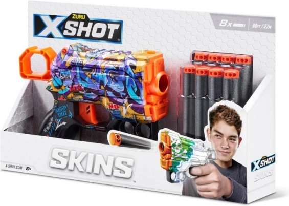Εκτοξευτής X-Shot Skins Menace – σχέδιο D (8 αφρώδη βελάκια)