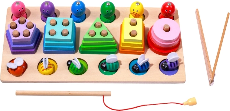 2Kids Toys πολυλειτουργικό ξύλινο παιχνίδι τοποθέτησης σχημάτων και ψαρέματος