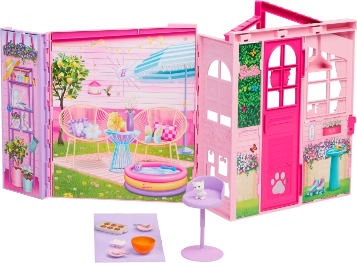 Mattel Barbie Dreamland πτυσσόμενο σπιτάκι για κούκλες για το Σαββατοκύριακο με αξεσουάρ