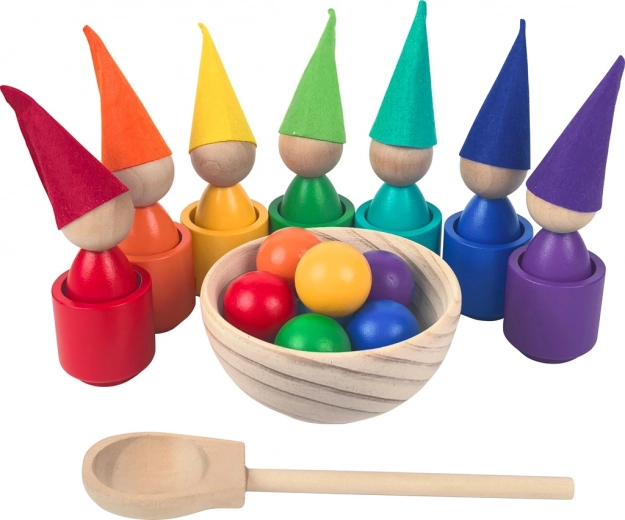 Ουράνιες Montessori κούκλες με μπαλίτσες και κυπελλάκια, 7 χρώματα
