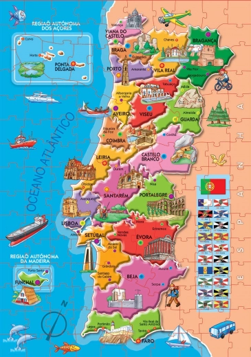 Educa Puzzle Χάρτης Πορτογαλίας 150 κομμάτια