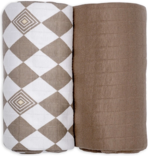 Lodger swaddler solid matcha buffalo, 2 τεμ. 110 × 110 cm