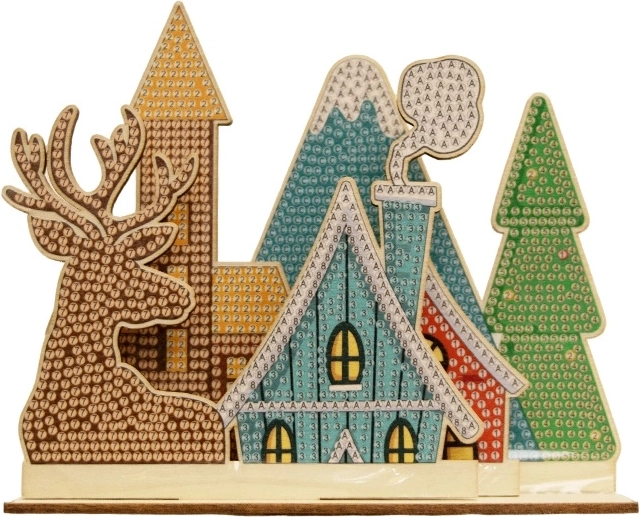 2Kids Toys ζωγραφική με διαμάντια με βάση στήριξης – χωριό με ταράνδους