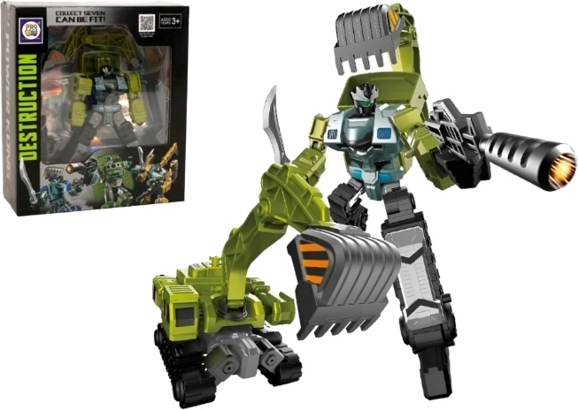 Robot Destruction μεταμορφούμενος πράσινος εκσκαφέας