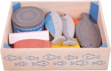Ξύλινα θαλασσινά σε κουτί Bigjigs Toys