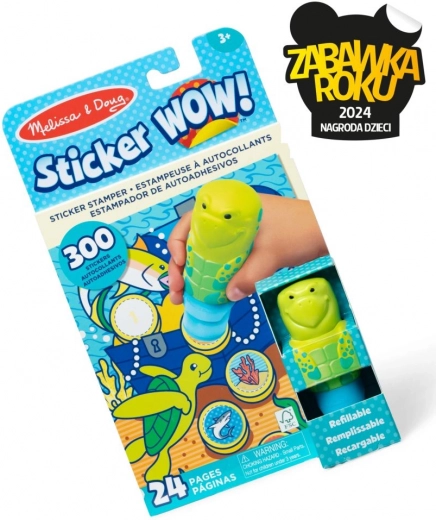 Sticker Wow - Βιβλιαράκι και σφραγίδα με αυτοκόλλητα - Θαλάσσια χελώνα