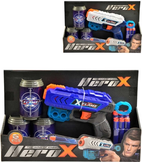 Αφρώδες πιστόλι Hero-X με βελάκια με βεντούζα και στόχους