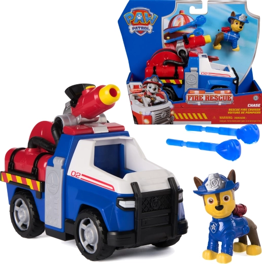Paw Patrol πυροσβεστικό-διασωστικό όχημα CHASE με φιγούρα και υδάτινα βλήματα