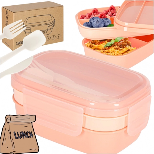 Lunch box με χωρίσματα 1900 ml, βερίκοκο
