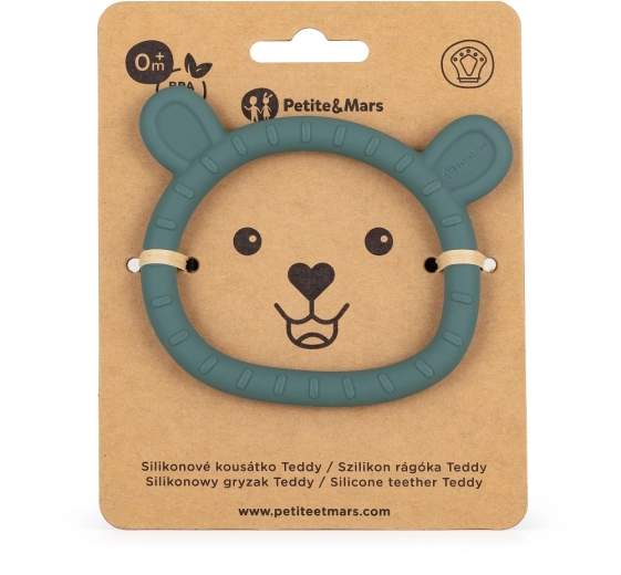 Οδοντοφυΐα από σιλικόνη Petite&Mars teddy misty green