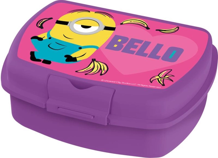 Πλαστικό κουτί σνακ Minions, μωβ