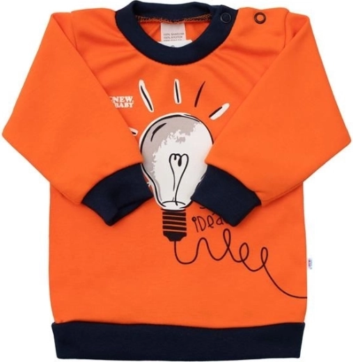 Βρεφικό βαμβακερό μπλουζάκι New Baby Happy Bulbs με μακρύ μανίκι
