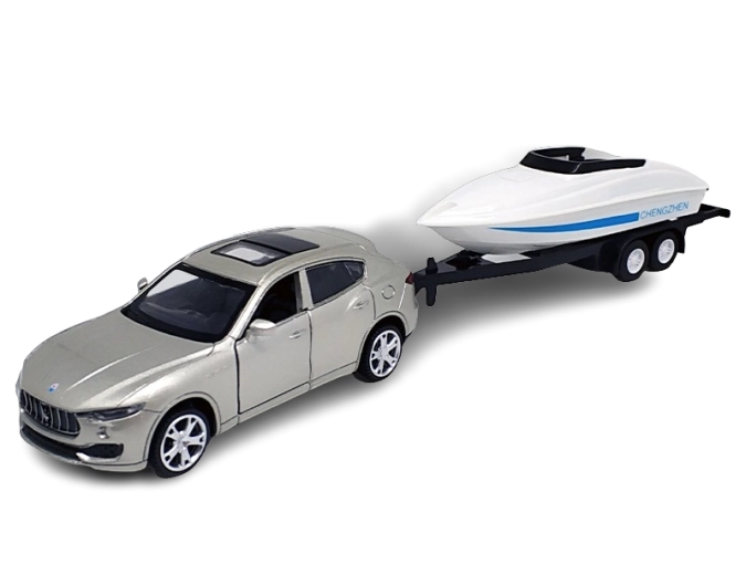 Μεταλλικό μοντέλο Maserati Levante SUV με τρέιλερ για σκάφος 1:43