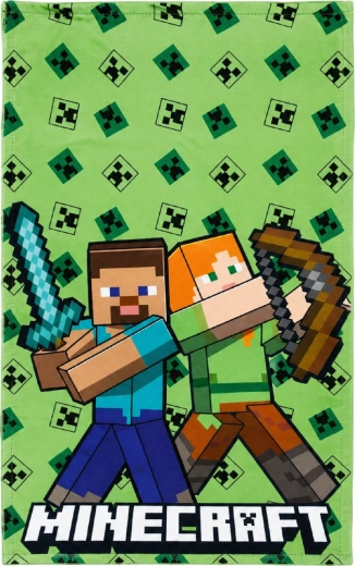 Πετσέτα Minecraft 30 × 50 cm πράσινη – Steve και Alex