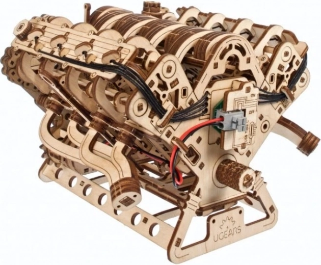 Ugears 3D ξύλινο μηχανικό παζλ – κινητήρας V8