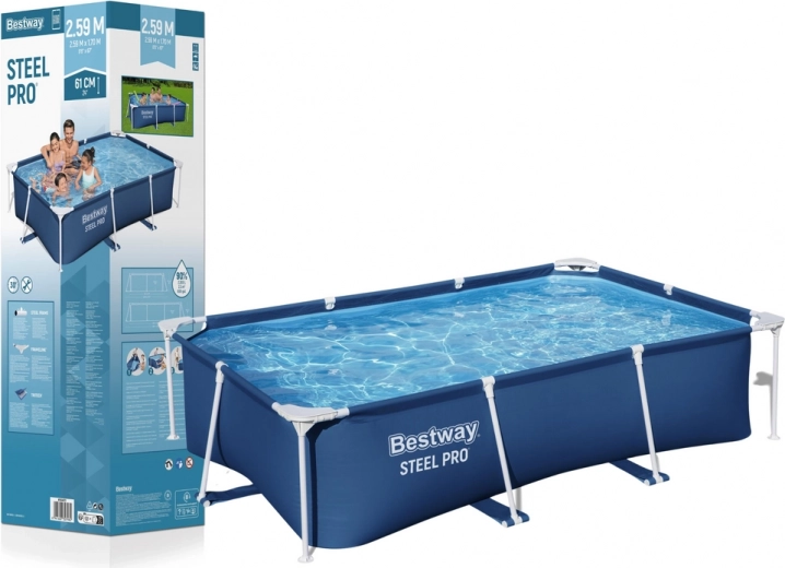 Πλαισιωτή πισίνα Bestway STEEL PRO 259 × 170 × 61 cm, 2300 l