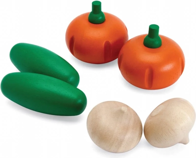 PlanToys ξύλινο σετ φρέσκων λαχανικών e