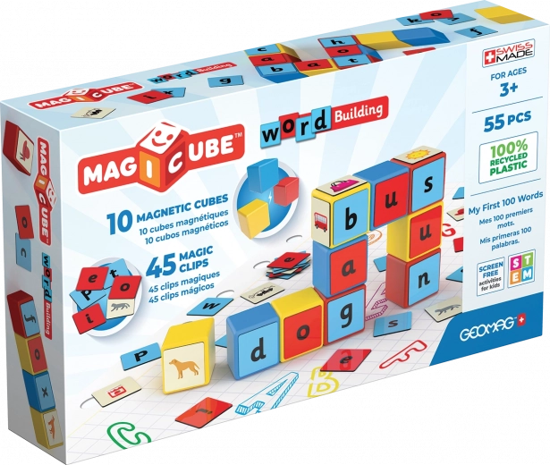 Geomag Magicube Words εκπαιδευτικό μαγνητικό κατασκευαστικό σετ 55 τεμαχίων