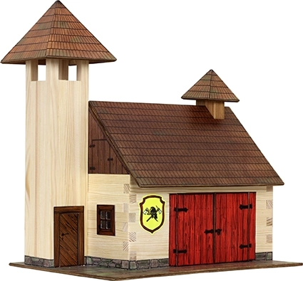 Ξύλινο κιτ κατασκευής με κόλληση HOBBY KITS – πυροσβεστικός σταθμός 1:32
