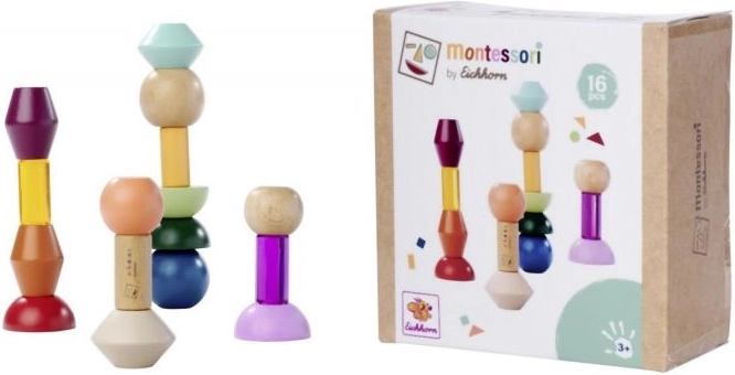 Κύβοι στοίβαξης Montessori – ξύλινο γεωμετρικό παιχνίδι κατασκευών