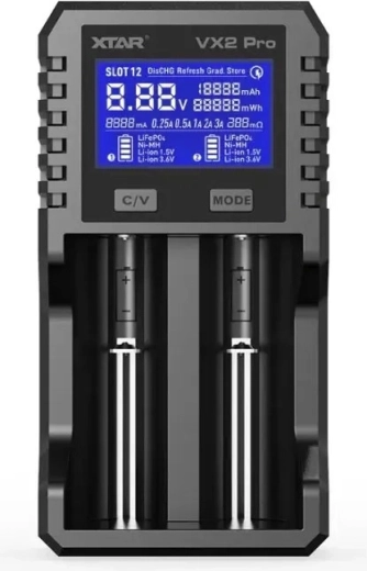 Φορτιστής επαναφορτιζόμενων μπαταριών XTAR VX2 Pro
