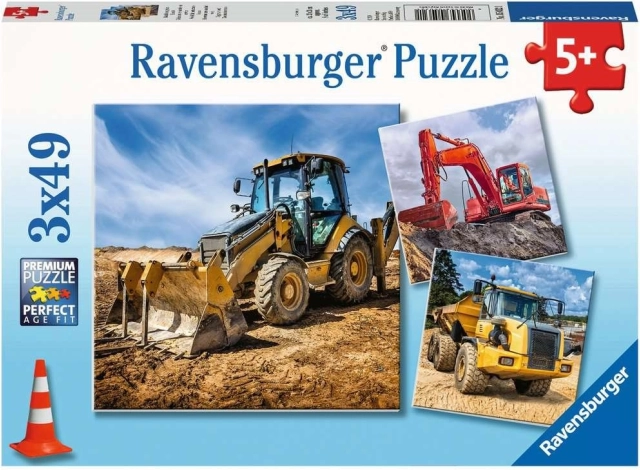 Παζλ RAVENSBURGER Κατασκευαστικά μηχανήματα 3×49 κομμάτια