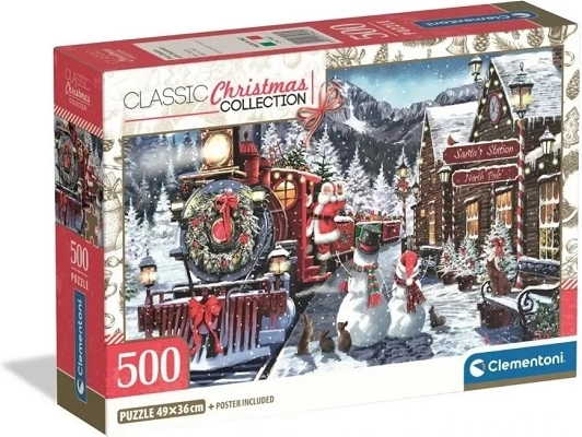 Παζλ Clementoni Christmas Collection 500 κομματιών Train Station