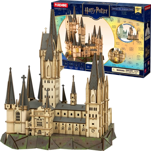 Puremind Harry Potter ξύλινο 3D παζλ – Αστρονομικός Πύργος του Χόγκουαρτς (DIY)
