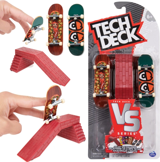 Tech Deck VS Series Krooked σετ fingerboard με εμπόδιο/ράμπα, 2 τεμ.