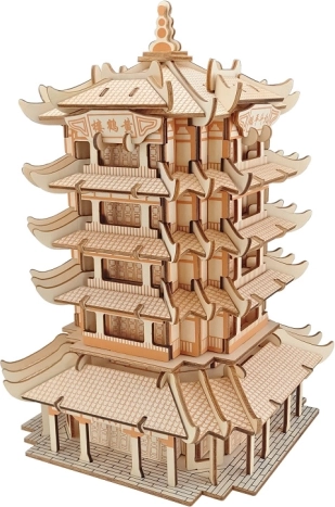 Ξύλινο 3D παζλ Yellow Crane Tower