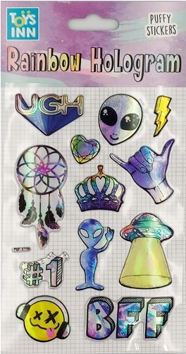 Ολογραφικά αυτοκόλλητα Alien με εφέ ουράνιου τόξου