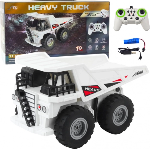 RC ανατρεπόμενο φορτηγό HEAVY TRUCK 1:24 λευκό με φώτα και ήχους