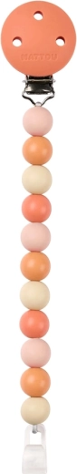 Nattou κλιπ πιπίλας από σιλικόνη clay/white χωρίς BPA