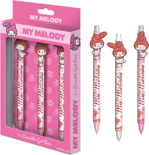 My Melody σετ σβηστών gel στυλό 3 τεμ.