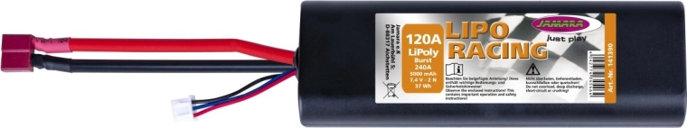 Μπαταρία LiPo LiPo Racing 7,4 V 5000 mAh 37 Wh σε σκληρό περίβλημα