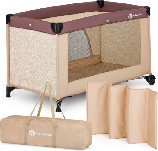 PETITE&MARS ταξιδιωτικό κρεβατάκι Nyja urban jungle sand